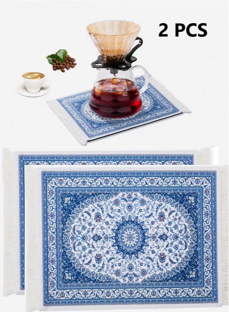 Beauenty 2 Pieces Coffee Mat, Coffee Cup Mat, Mug Mat, Place Mats, Coffee Machine Accessories, Home & Kitchen, Table Mat, Mouse Pad - Image 1