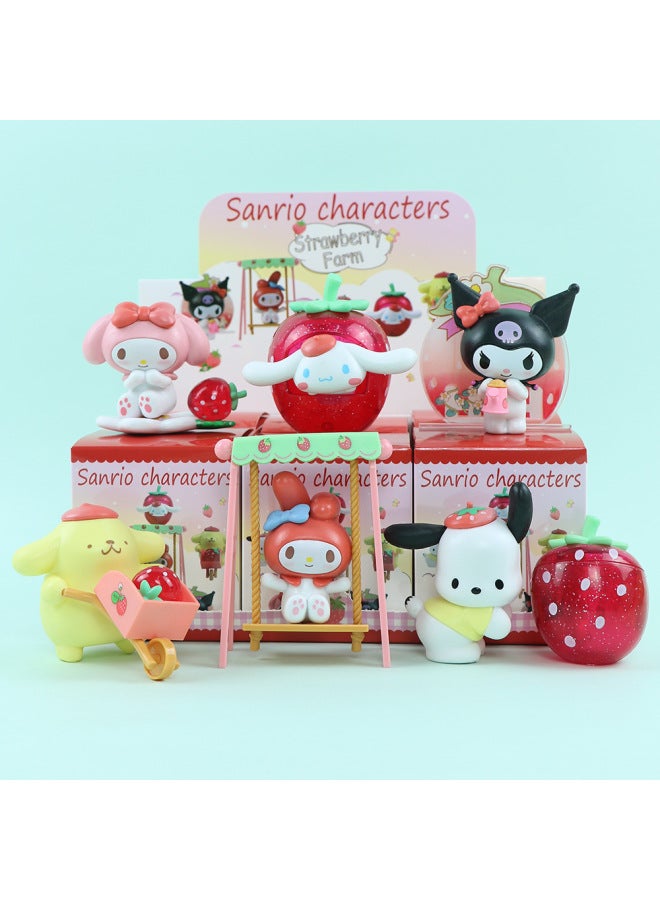 Sanli Gull Series Blind Box End Box Library Fall Mi Pacha Dog Strawberry Bear Winnie The Poodle Little Blind Boxed Gift Wholesale-Color:6 Types Of Strawberry Manor (bag + Blind Box)  - Image 1