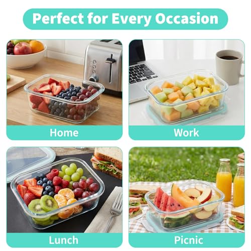 Piszvbej 2 Pack Fruit Storage Containers for Fridge, Glass Fruit Containers for Fridge with Airtight Lid, Airflow Vent Design to Keep Produce Fresh Longer, Ideal for Fruits and Vegetables Storage - Image 5