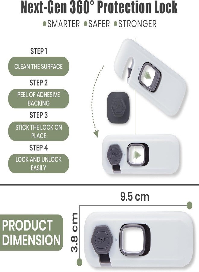 BLIXAR 5 Pack Child Proof Refrigerator Lock, Baby Safety Fridge & Freezer Door Latches with Adhesive, Baby Safety Locks for Cabinets, Cupboard, Ovens - Image 2