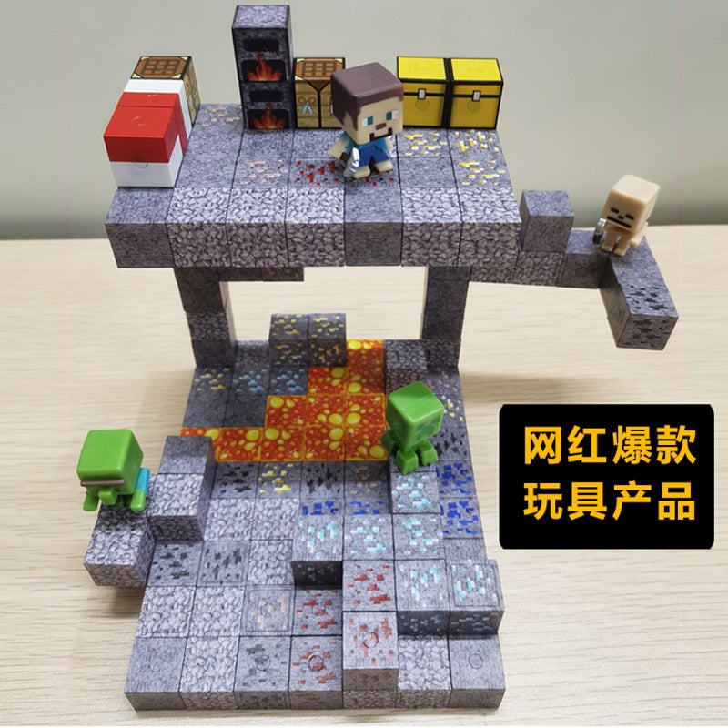 Magnetic Block Toy Building Blocks World Magnetic Building Blocks Mineral Cave Diamond Building Minifigure Underground Exploration Kidsren'S Puzzle - Image 4