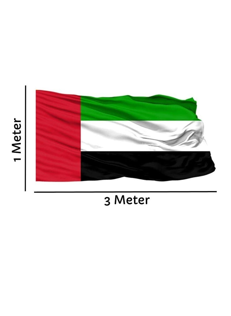 Yuwell UAE Flag United Arab Emirates National Day Flag Durable Cotton Fabric, Indoor & Outdoor Use, Weather Resistant Banner for Home, Building, Car Decoration & Patriotic Events 1X3 Meter - Image 2