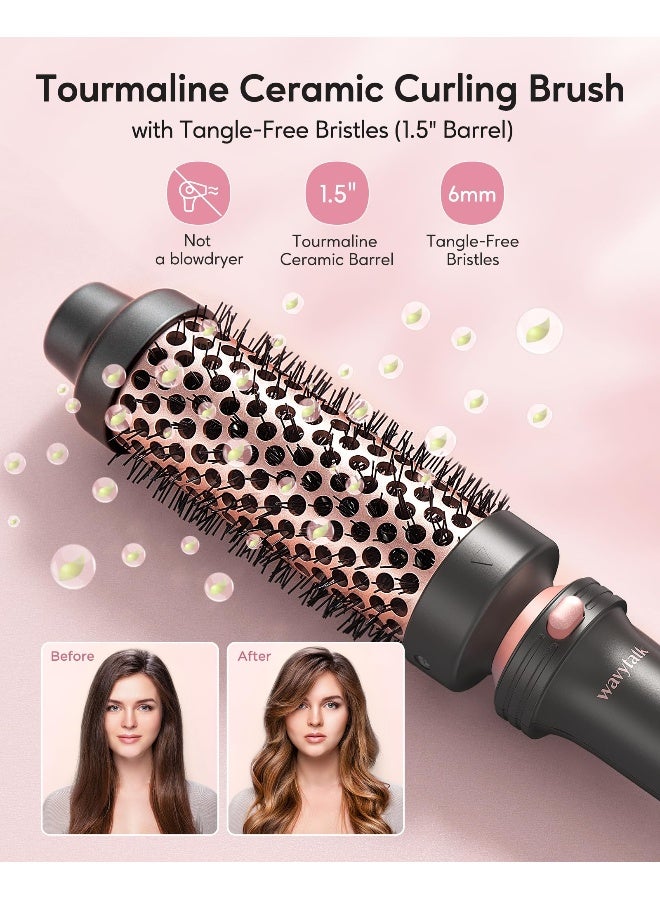 Wavytalk Thermal Brush 1 12 inch Heated Round Brush with Detachable Head Velvet Pouch and Dual Voltage for Travel Easy to Create Blowout Look Rose Gold - Image 2