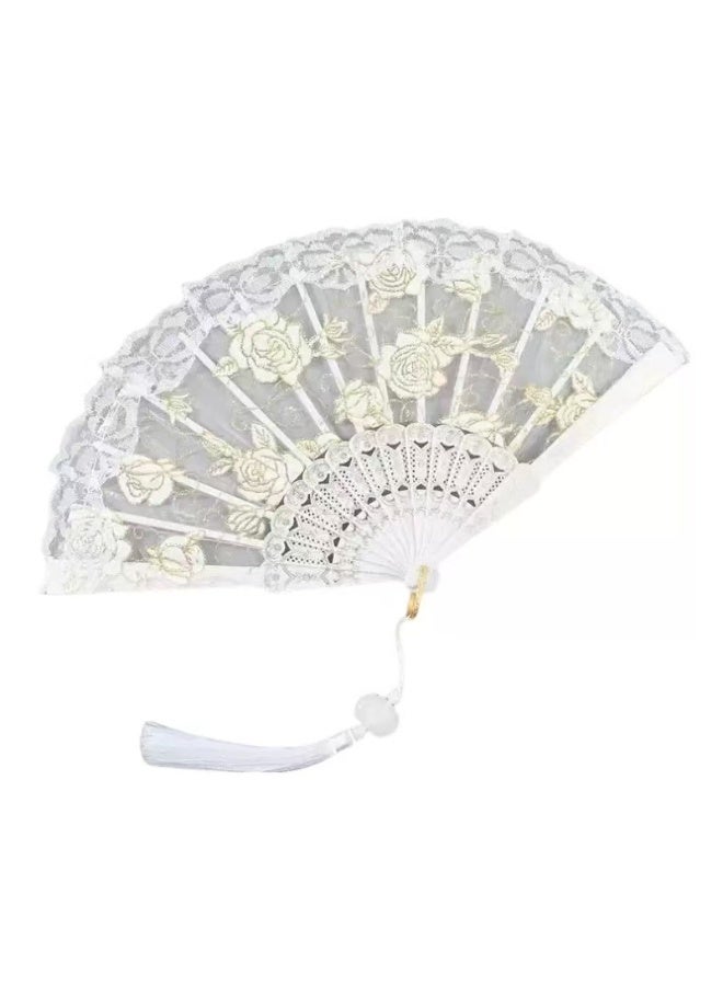Chinese style lace folding fan Hanfu performance dance craft fan - Image 4