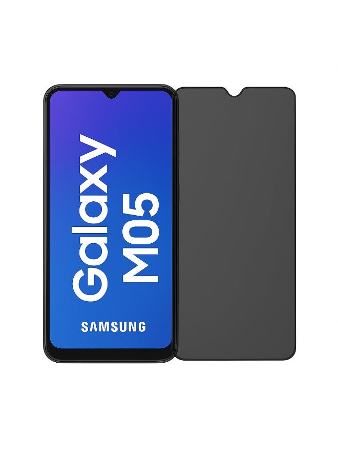 أوريجنال واقي شاشة الخصوصية لهاتف سامسونج جالاكسي M05 - زجاج مقسّى مضاد للكهرباء الساكنة مع خصوصية ESD، صلابة 9H، مضاد للتجسس، مقاوم للغبار، ملمس فائق النعومة - Image 1