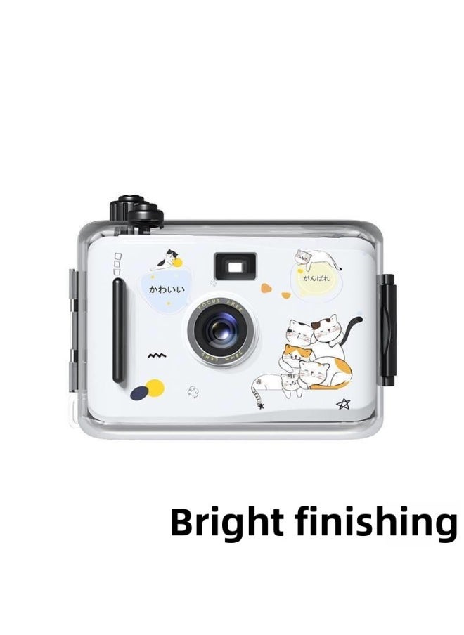 Generic Polaroid Camera Student Cheap Fool Mini Retro Waterproof Film Film Film Machine Gift Campus Carry-on-Body Color:Perspective Black Camera +8 Color Film + Waterproof Shell  - Image 3