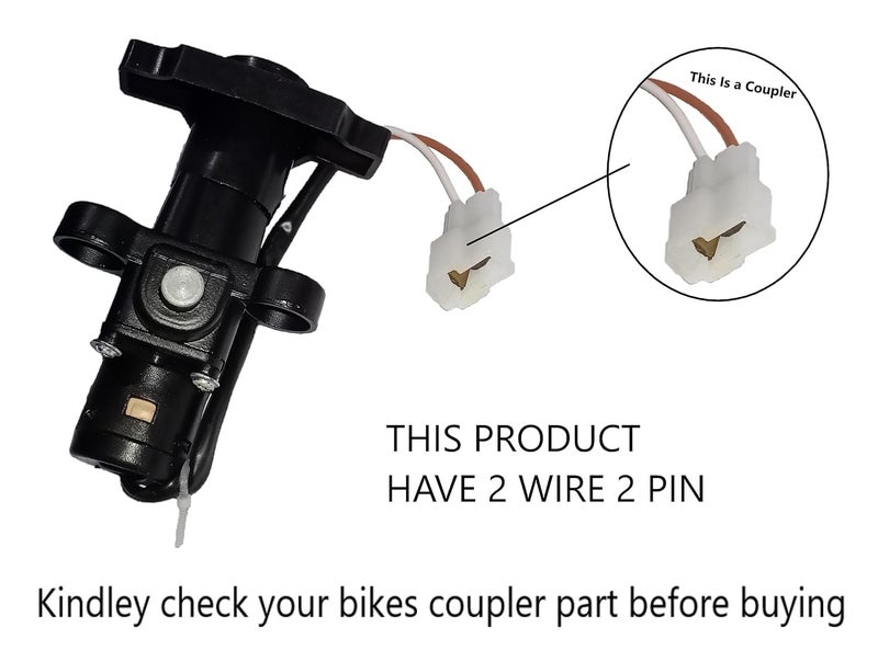 Deutsche Cylindrical Ignition Lock Replacement Set Compatible with Bajaj Platina 100 (Set of 3) Consisting of Ignition Cum Steering Lock, Petrol Tank & Tool Box | 2 PIN - Image 2