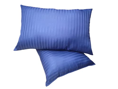 JY Hotel Quality High Down Alternative Extra Fiber Hypoallergenic Soft Bed Pillow for Side and Back Sleeper Standard Size 16x26 Inches Navy Blue Set of 2 - Image 1