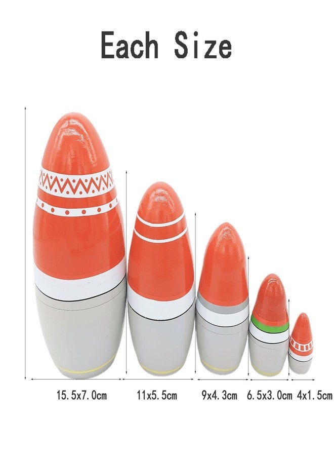 Konrisa Dwarf Santa Claus Nesting Dolls Matryoshka Russian Wooden Figure Dolls Birthday Party Supplies, Set of 5 - Image 3
