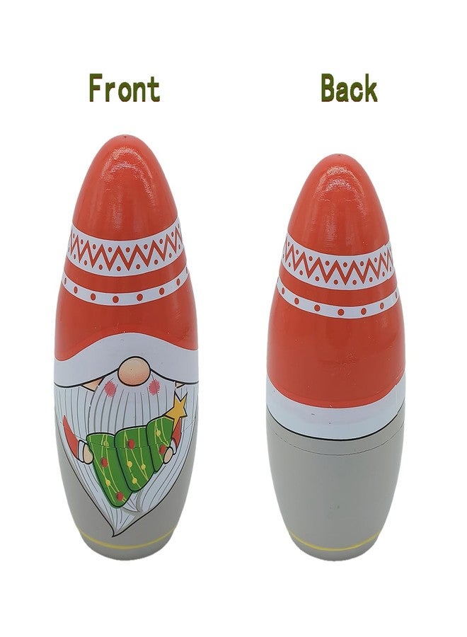 Konrisa Dwarf Santa Claus Nesting Dolls Matryoshka Russian Wooden Figure Dolls Birthday Party Supplies, Set of 5 - Image 4