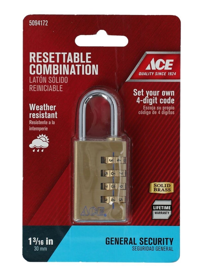 ACE Ace 4-Dial Resettable Combination Padlock
