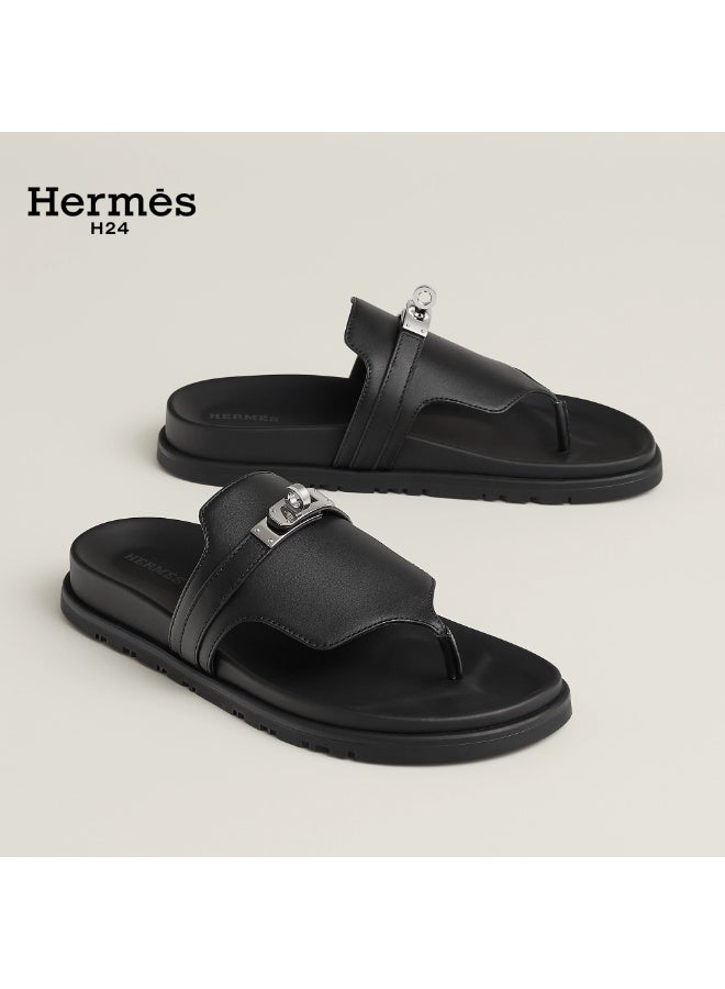 Hermes H24 Empire sandal anatomical sole iconic palladium-plated Kelly buckle - Image 1