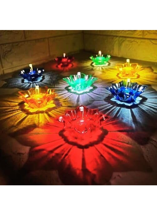 Generic Colourful 3D Reflection Diya for Shadow Reflective Diyas for Diwali Decoration Home Decor Reusable Navratri Diwali Lights 01 Diya 6  - Image 2