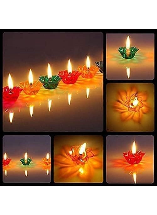Generic Colourful 3D Reflection Diya for Shadow Reflective Diyas for Diwali Decoration Home Decor Reusable Navratri Diwali Lights 01 Diya 6  - Image 1