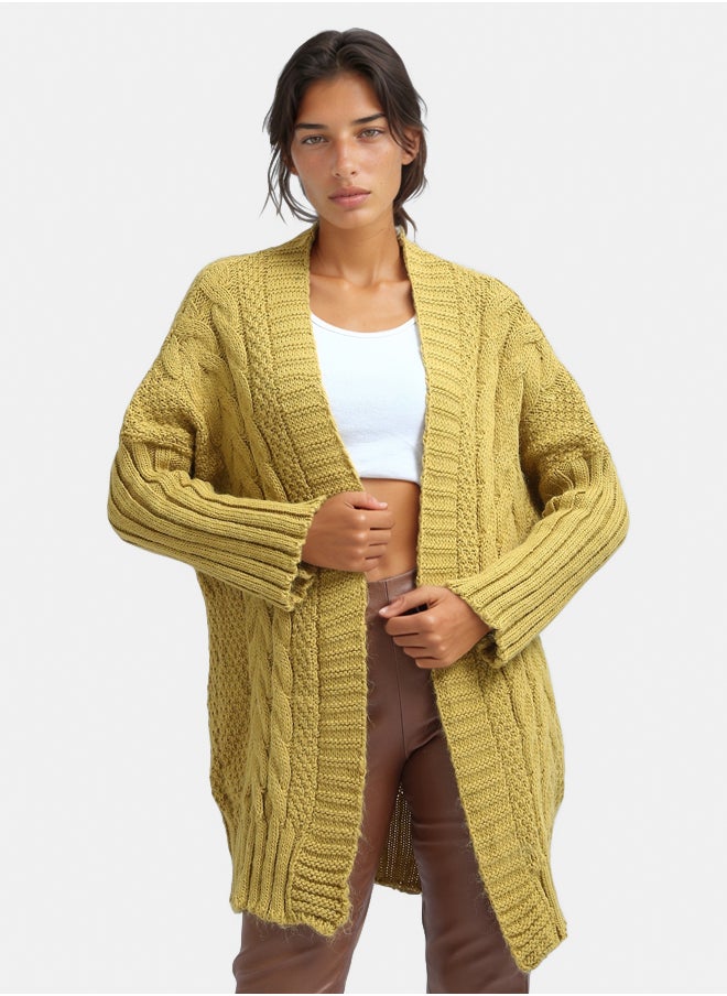 RAVIN Knitted Open Neckline Winter Cardigan  - Image 1