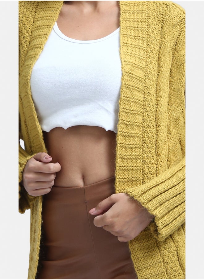 RAVIN Knitted Open Neckline Winter Cardigan  - Image 4