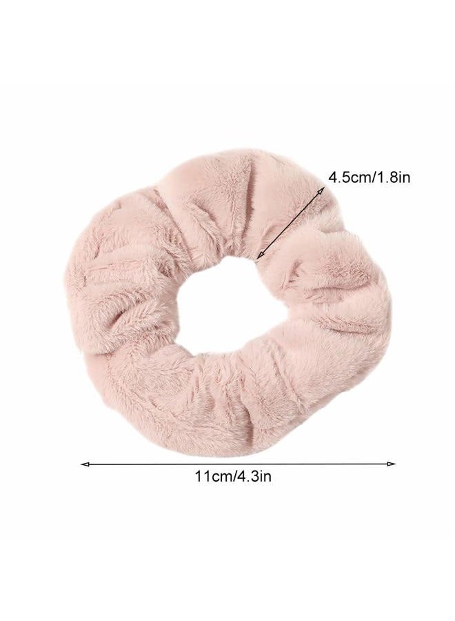 DINPREY 7 Pcs Big Hair Drying Scrunchies Thick Fuzzy Scrunchy Frizz Free Scrunchies Hair Light Bobbles Ropes Traceless Faux Fur Hair Ties Accessories - Image 5