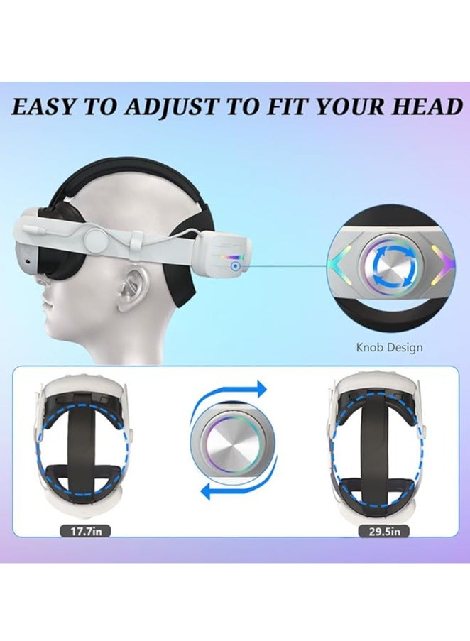 Meta quest 3 headband battery compatible with Quest 3-8000mAh adjustable battery strap with RGB light for enhanced support and extended playtime - Image 3