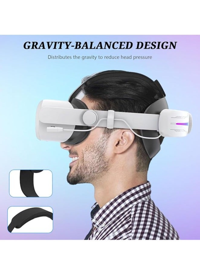 Meta quest 3 headband battery compatible with Quest 3-8000mAh adjustable battery strap with RGB light for enhanced support and extended playtime - Image 2