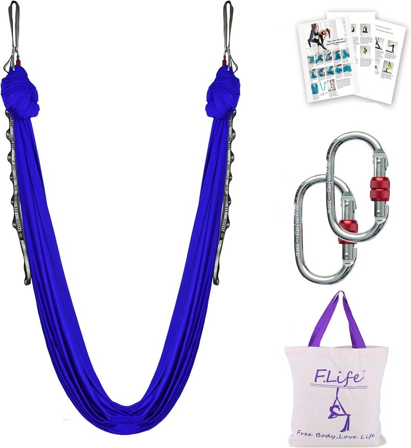 Flife Aerial Silk Yoga Hammock & Swing for yoga Inversion,Strength training,starter hardware kit - Image 1