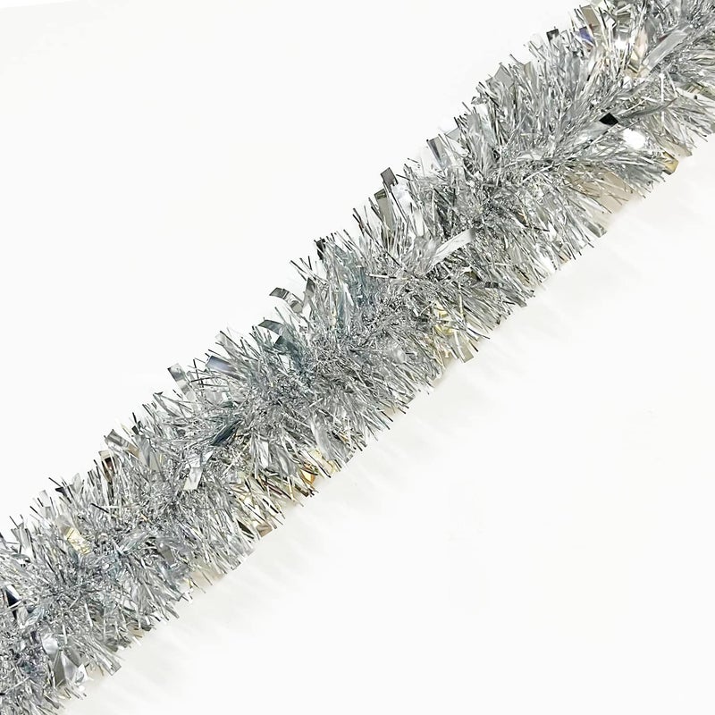Partunay Pack of 10 Christmas Silver Tinsel Garland Strings Xmas Tree Hanging Ornaments Christmas Decoration Item - Image 2