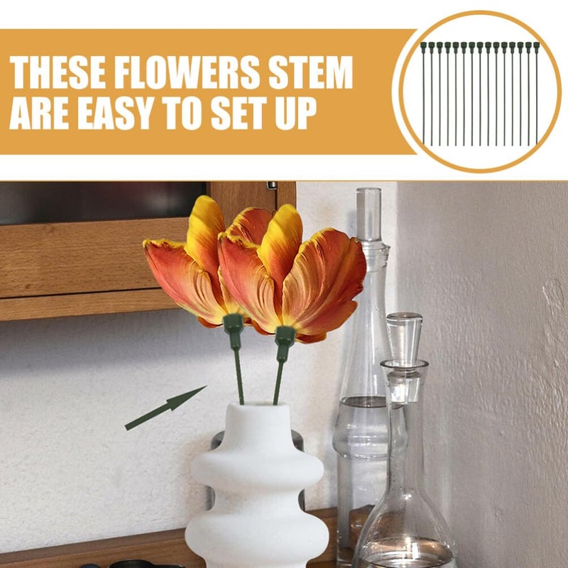 Green Artificial Flower Stems Durable Floral Rods For DIY Arrangements Vase Decoration - Image 4