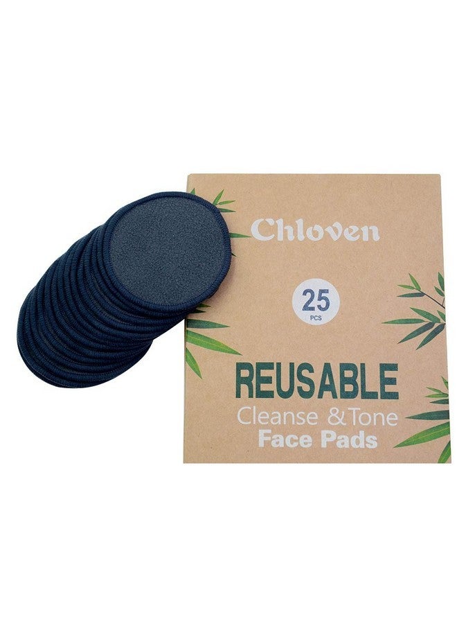 Chloven 25 Pack Charcoal Bamboo Reusable Makeup Remover Pads - Bamboo Reusable Cotton Rounds For Toner, Washable Eco-Friendly Pads For All Skin Types With Cotton Laundry Bag  - Image 3