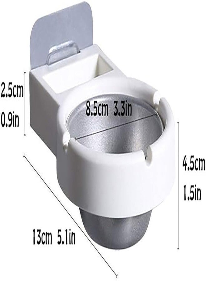 KIPSOME Bathroom Ashtray, Portable Wall Ashtray Organiser Made of ABS + Stainless Steel for Toilets Bathroom Home Office (White) - Image 3