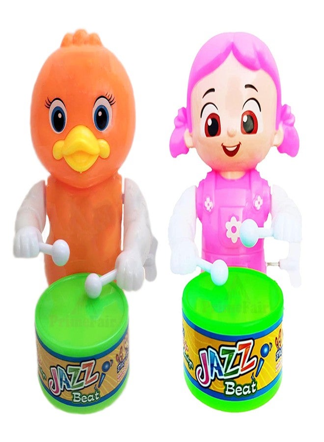 PRIMEFAIR Musical Drum Happy Drummer Key Operated Toys for Kids Dancing Action Rattle Toy (Multicolor) - Image 1