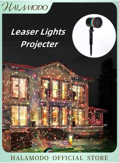 HALAMODO Laser Lights Projector Lights Landscape Spotlight Red and Green Star Show with Holiday Decorative Patterns for Indoor Outdoor Garden Patio Wall  - Image 1