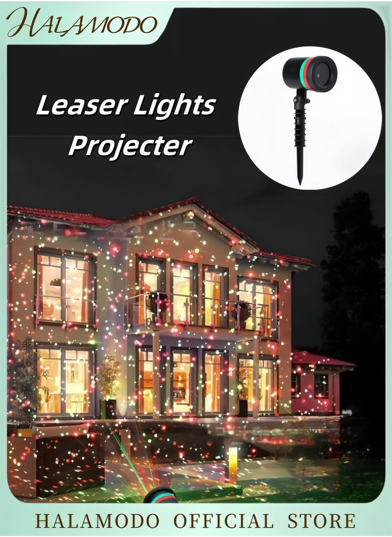 HALAMODO Laser Lights Projector Lights Landscape Spotlight Red and Green Star Show with Holiday Decorative Patterns for Indoor Outdoor Garden Patio Wall  - Image 1