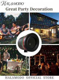HALAMODO Laser Lights Projector Lights Landscape Spotlight Red and Green Star Show with Holiday Decorative Patterns for Indoor Outdoor Garden Patio Wall  - Image 3