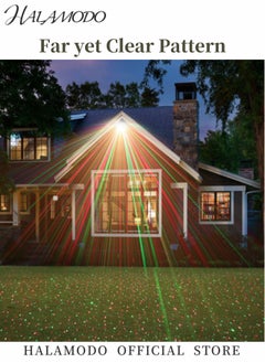 HALAMODO Laser Lights Projector Lights Landscape Spotlight Red and Green Star Show with Holiday Decorative Patterns for Indoor Outdoor Garden Patio Wall  - Image 4