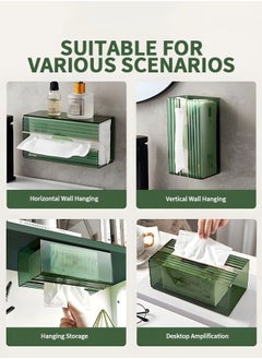MIXDE Wall Mounted Tissue Box Tissue Dispenser for Bathroom, Kitchen and Office Bedroom Storage  - Image 2