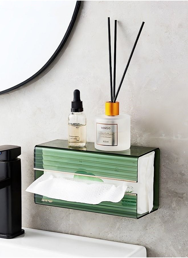 MIXDE - Wall Mounted Tissue Box Tissue Dispenser for Bathroom, Kitchen and Office Bedroom Storage - Image 1