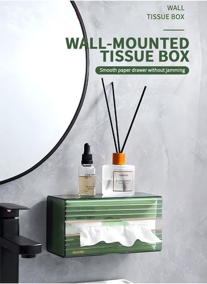 MIXDE - Wall Mounted Tissue Box Tissue Dispenser for Bathroom, Kitchen and Office Bedroom Storage - Image 1