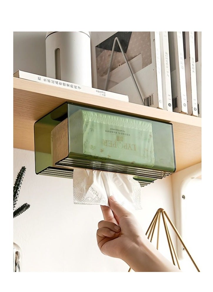 MIXDE - Wall Mounted Tissue Box Tissue Dispenser for Bathroom, Kitchen and Office Bedroom Storage - Image 1