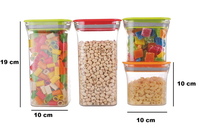 MACHAK Unbreakable Air Tight Food Storage Jar Kitchen Container Set, 600 Ml (Green, 8), Plastic - Image 2