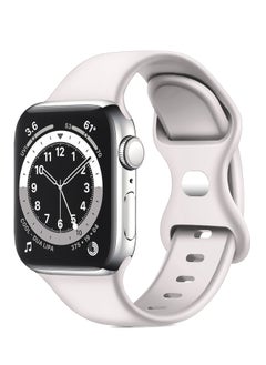 Sport Band for Apple Watch 44mm 42mm 45mm 49MM, Soft Silicone Strap Replacement iWatch Bands for Apple Watch Sport Series 4/5/6/7/8/Se - Stone M/L