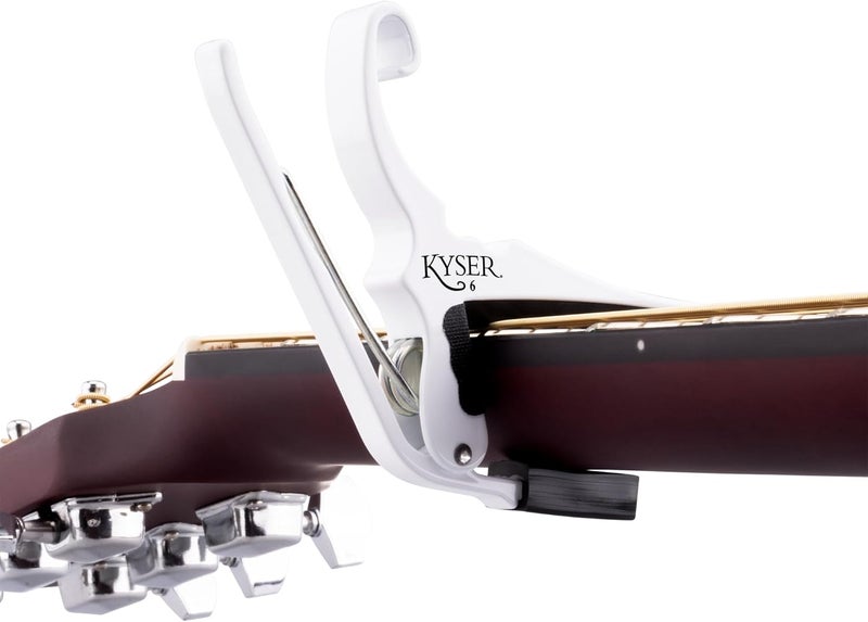 Kyser Quick-Change Guitar Capo for 6-string acoustic guitars, Pure White, KG6W - Image 3