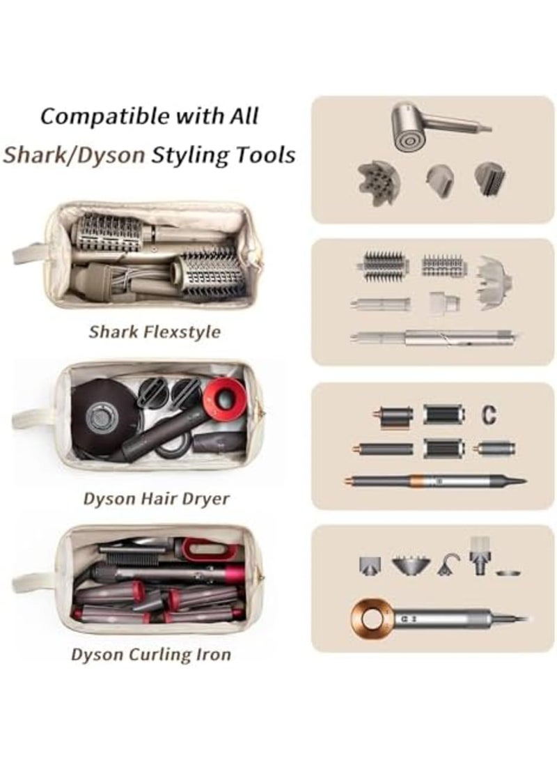 SYOSI حقيبة لحافظة مجفف الشعر دايسون إير وراپ وأدوات شعر ريفلون، حقيبة سفر، منظم لمكواة الشعر، مكواة التجعيد، وفرشاة الشعر، حقيبة تخزين مدمجة للسفر والاستخدام المنزلي، شَارك فليكس ستايل (أبيض) - Image 2