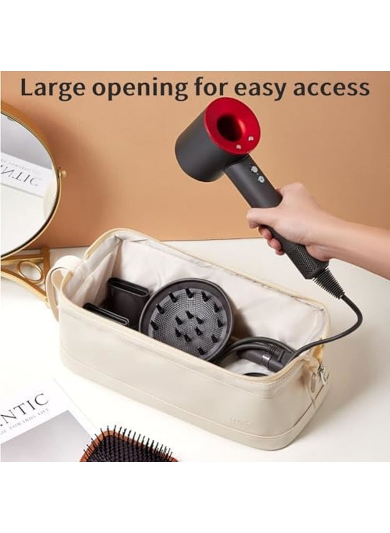 SYOSI حقيبة لحافظة مجفف الشعر دايسون إير وراپ وأدوات شعر ريفلون، حقيبة سفر، منظم لمكواة الشعر، مكواة التجعيد، وفرشاة الشعر، حقيبة تخزين مدمجة للسفر والاستخدام المنزلي، شَارك فليكس ستايل (أبيض) - Image 4
