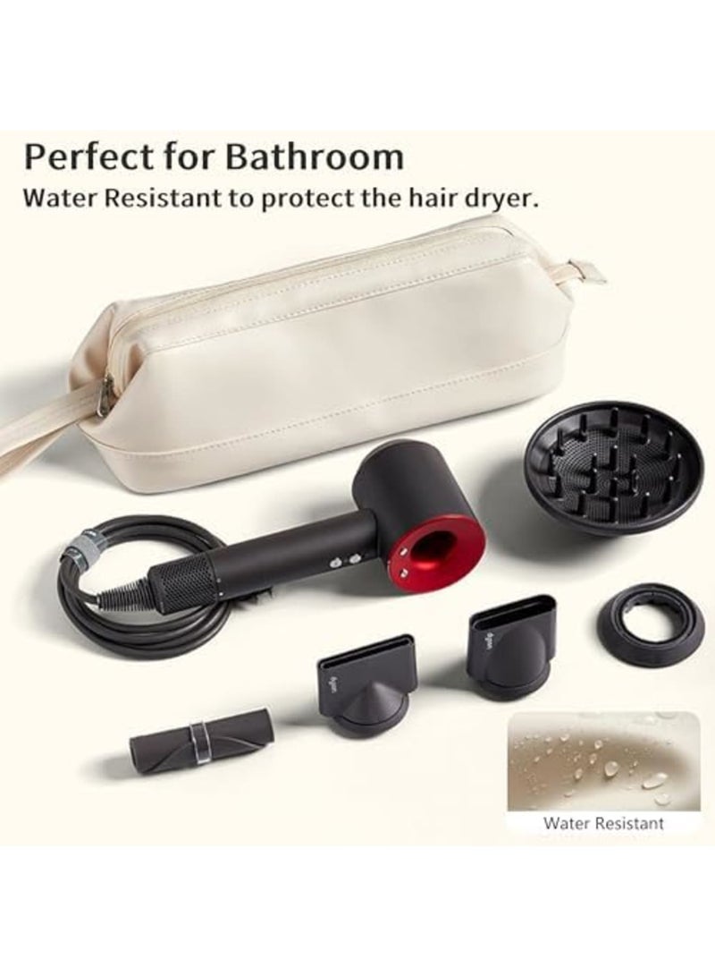SYOSI حقيبة لحافظة مجفف الشعر دايسون إير وراپ وأدوات شعر ريفلون، حقيبة سفر، منظم لمكواة الشعر، مكواة التجعيد، وفرشاة الشعر، حقيبة تخزين مدمجة للسفر والاستخدام المنزلي، شَارك فليكس ستايل (أبيض) - Image 5