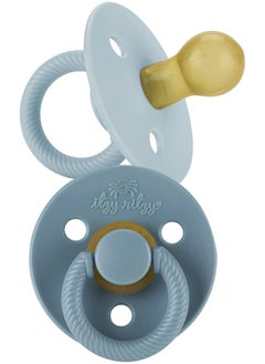 Itzy Ritzy Itzy Ritzy Natural Rubber Pacifiers, Set of 2 – Natural Rubber Newborn Pacifiers with Cherry-Shaped & Large Air Holes for Added Safety; Set of 2 in Harbor & Coast, Ages 0 – 6 Months  - Image 1