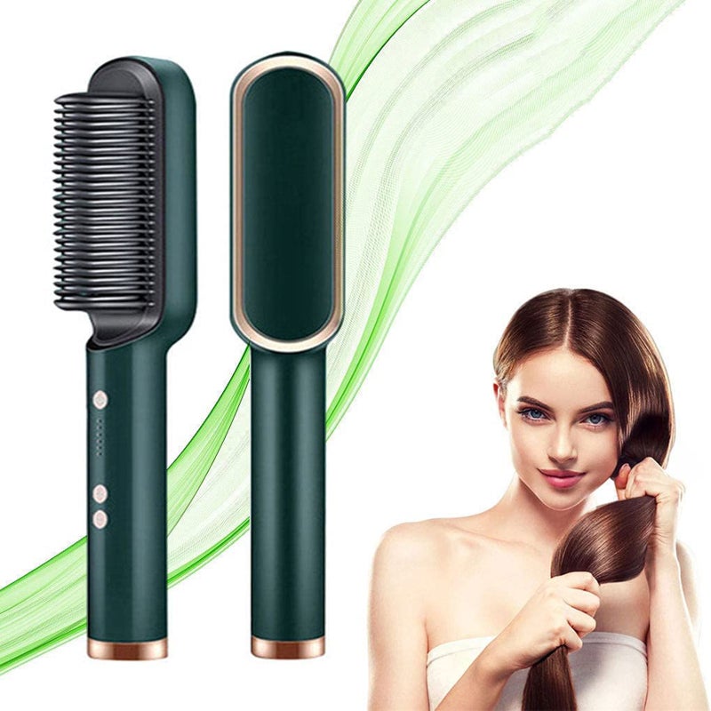Hair Straightener Brush for Woman Hair Styling ions Straightening Curling Comb Hair Curler 5 Temperature Levels Adjustable - Image 2