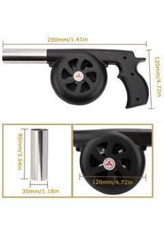 MARK STORE BBQ Fan Powerful Air Blower Manual Barbecue Fire Starter Outdoor Cooking BBQ Fan Portable Barbeque Air Blower Fast Fire Starter Bellows Cooking Lighter Tools for Outdoor Barbecue Picnic Camping Hiking  - Image 2