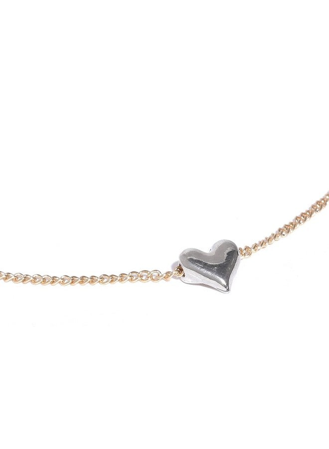 OOMPHelicious Jewellery Combo of 2 Gold & Silver Tone Heart & Turquoise Bead Fashion Anklet For Women & Girls - Image 4