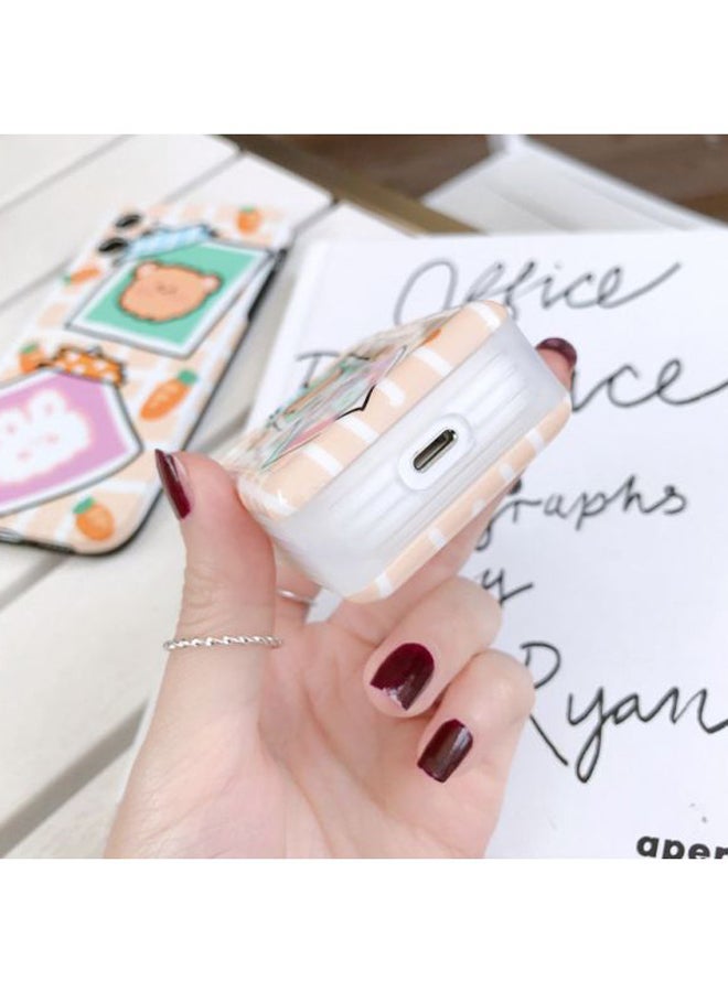 Cartoon Design Case For Apple AirPods 1/2 Beige/Green/Purple - Image 3