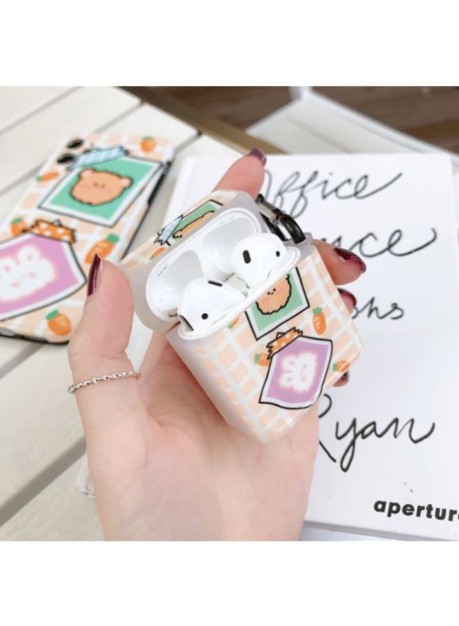 Cartoon Design Case For Apple AirPods 1/2 Beige/Green/Purple - Image 2