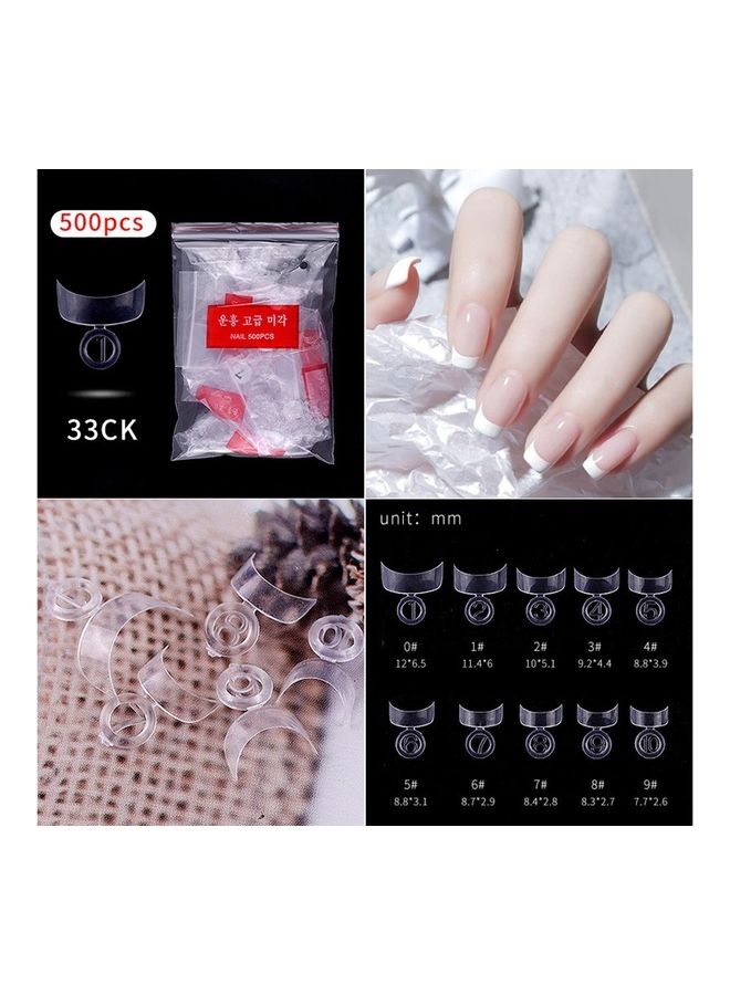 NIBEMINENT 500-Piece Short False Nail Tips White/Clear - Image 5